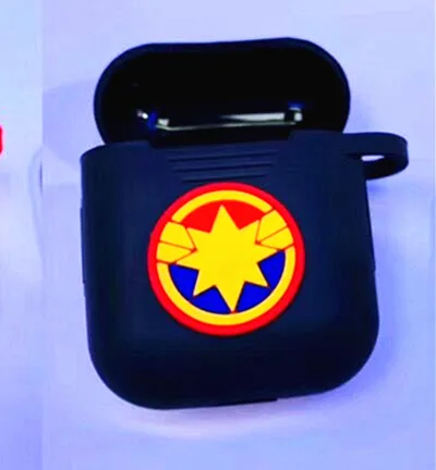 1 Marvel, Человек-паук, Супермен, беспроводные наушники, Airpods, чехол, сумка для Apple AirPods1/2, черный, красный, Бэтмен, bluetooth-гарнитура, коробка - Цвет: 1