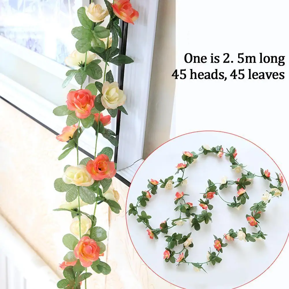 

Artificial Flower Plant Artificial Rose Flower Floral Vine Decor Garland Party Hanging Fake Wedding C4S7