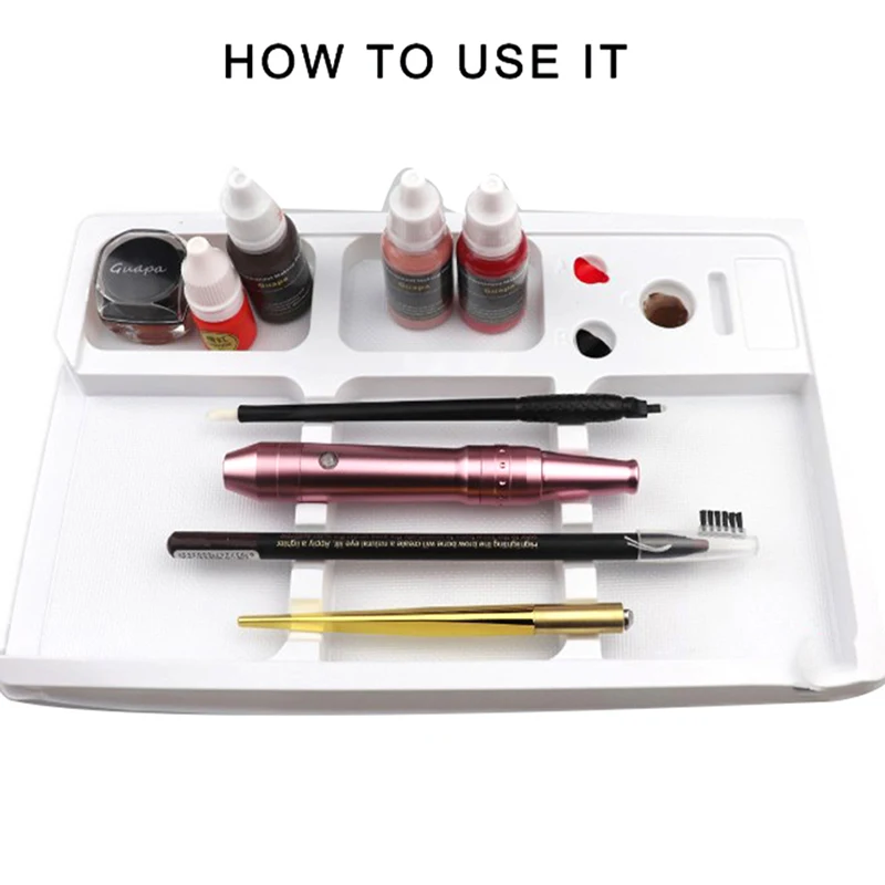 

10pcs Permanent Makeup Accessories Disposable Washable PVC Tattoo Tools Tray Holder Organizer Pigment Storage Tray Tattoo Supply