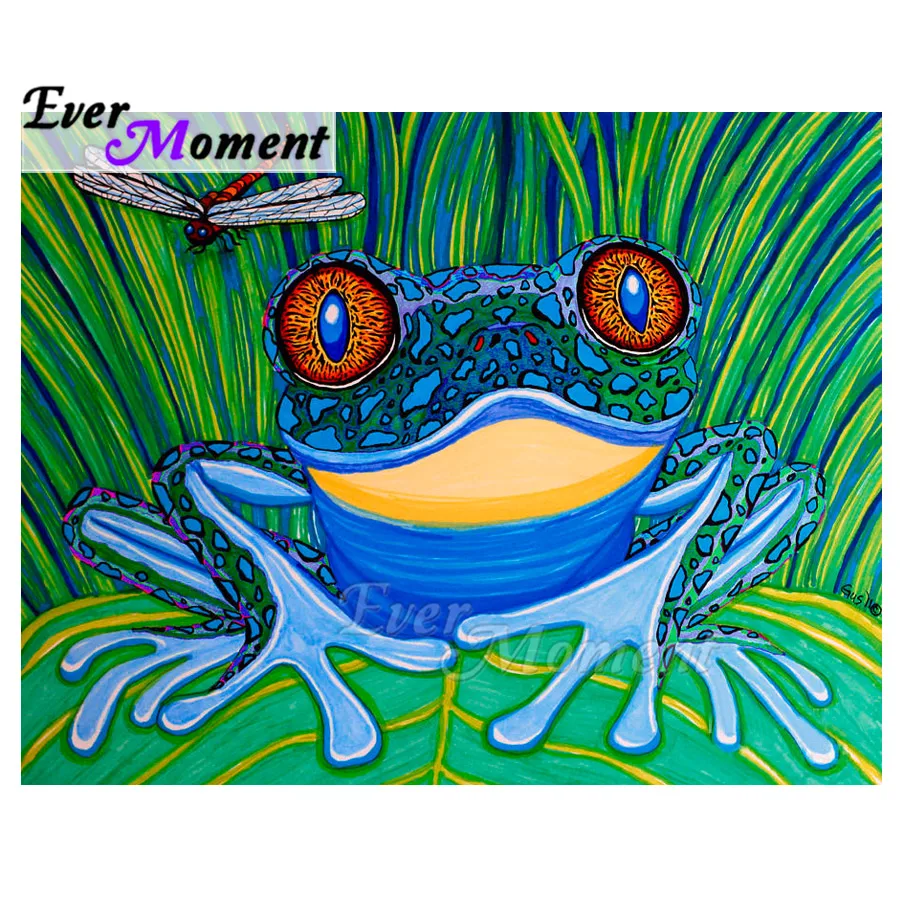 Алмазная живопись Ever Instant полноразмерная вышивка крестиком лягушка трава