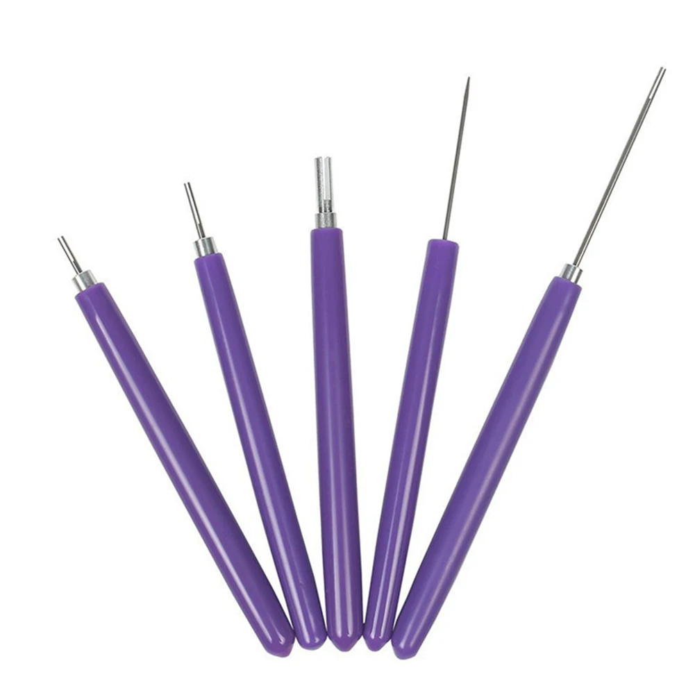 

5pcs Quilling Paper Pen Quilled Tool PVC Handle Craft Professional Practical Scrapbooking DIY Origami Portable Slotted Structure