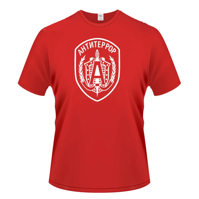 

Russian Spetsnaz Anti Terror Gold T Shirt Russia Moscow USSR PutinFashion Print T-shirt Men's Pattern Men's Cotton T-Shirt