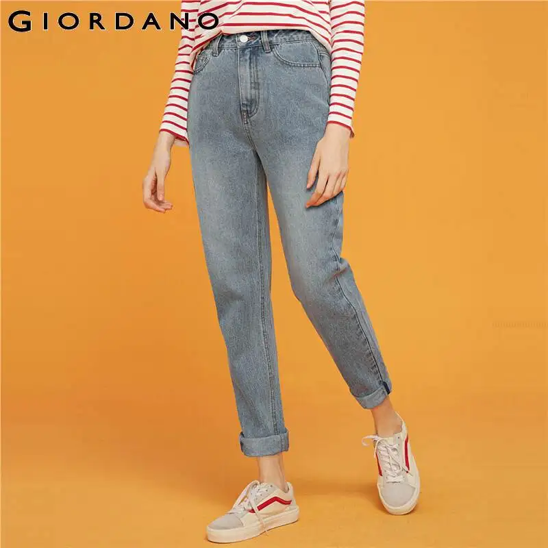 Джинсы Giordano женские облегающие со средней посадкой однотонные на молнии с косыми