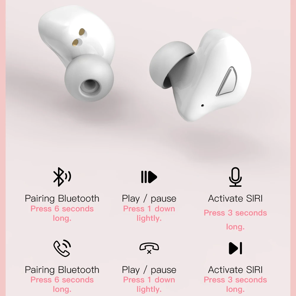Фото Новинка 2021, TWS 5,0, Bluetooth-наушники, Hi-Fi мини-наушники, беспроводные наушники HD, бинауральные наушники с функцией звонка, с портативным зеркалом, ... №3