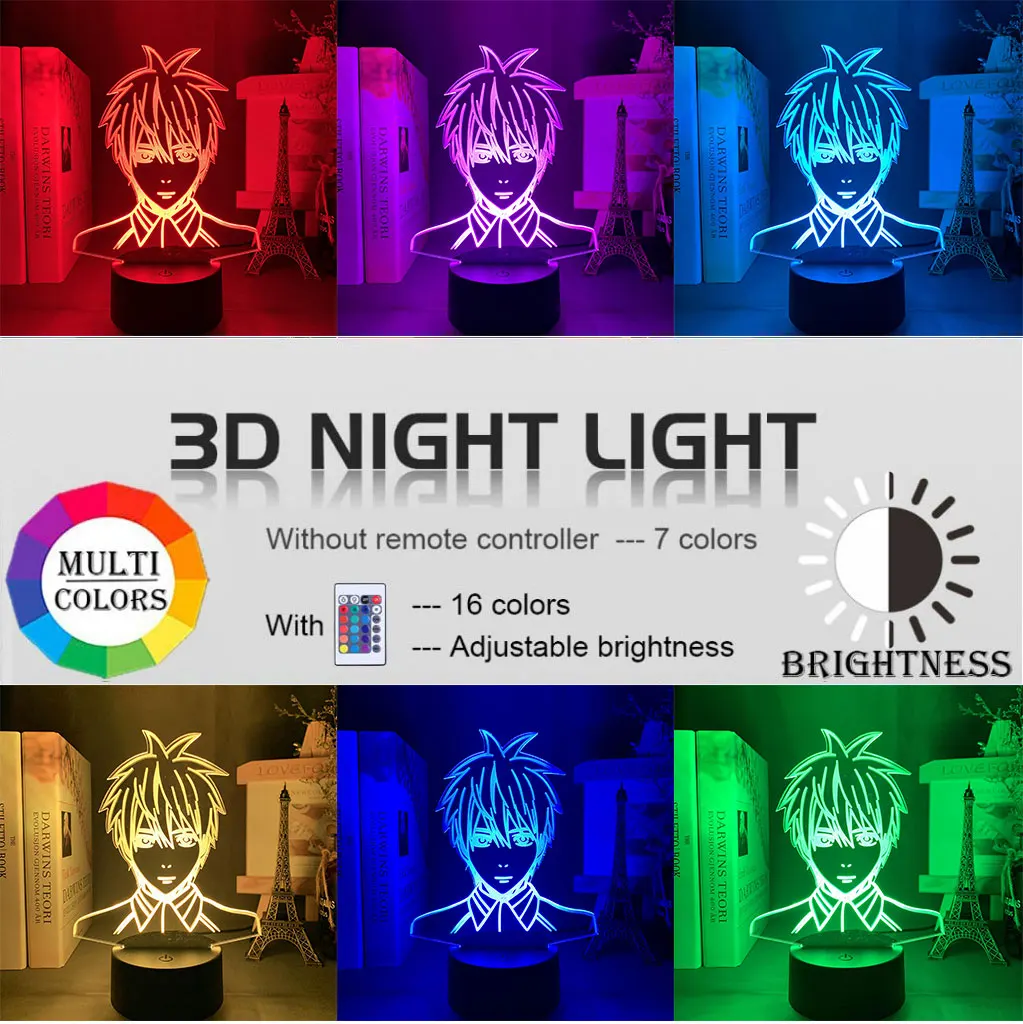 Акриловая 3d-лампа светодиодный ночник в стиле аниме для детей мальчиков спальни