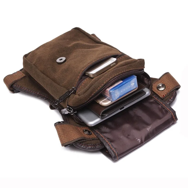 Мужская холщовая поясная сумка на бедро для езды мотоцикле через плечо поездок