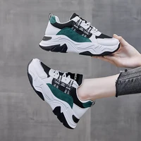 sneakers fashion women walking shoes lace up chunky shoes outdoor sports walking shoes breathable comfortable tennis