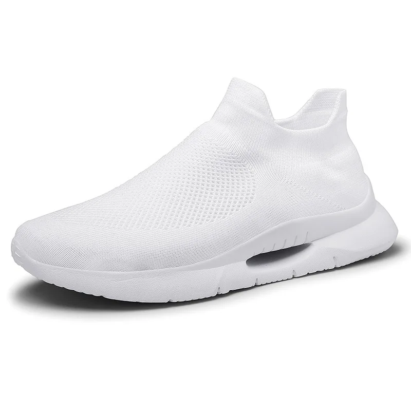 

High Top Casual Shoes Men Fly Weaving Unisex Slip on Trainers Shoes Sneakers Footwear Zapatos De Hombre Baskets Chaussure Homme