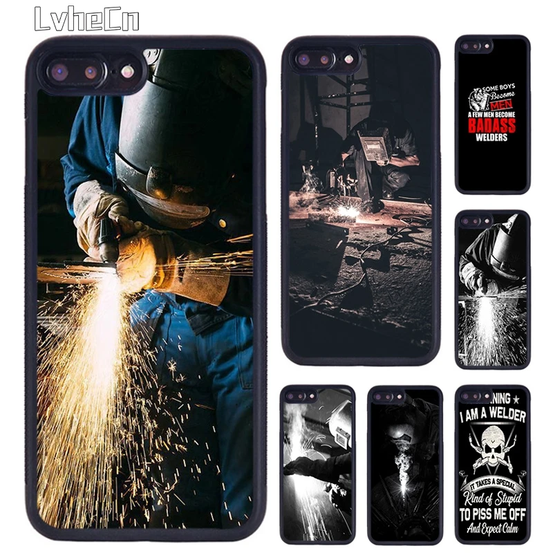 LvheCn сварочный горячий металлический рабочий чехол для iPhone 6 7 8 Plus 11 12 Pro X XR XS Max Samsung