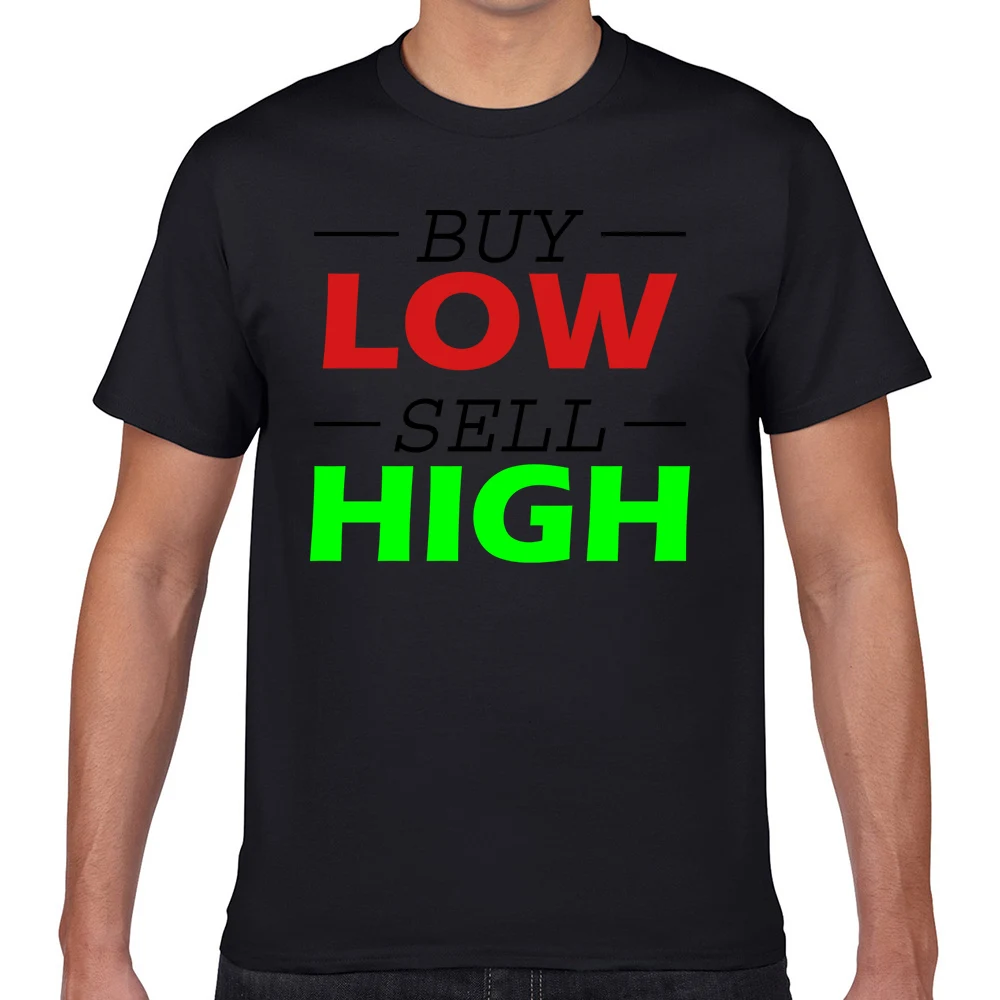 

Tops T Shirt Men buy low sell high Funny White Geek Short Male Tshirt fa002