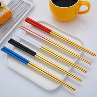 stainless steel chopsticks with box korean style tableware glowing chopsticks non slip food chopsticks korean kitchen tools