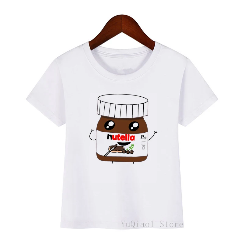 Camisetas divertidas de m&uacute;sica de Nutella para ni&ntilde;as, ropa Kawaii para ni&ntilde;os, Harajuku, Tops de verano-2