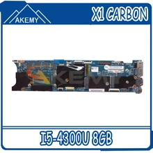 Akemy New Upgrade Version For Lenovo Thinkpad X1 Carbon Laptop Motherboard 12298-48.4LY06.021 CPU i5-4300U 8GB 100% Test