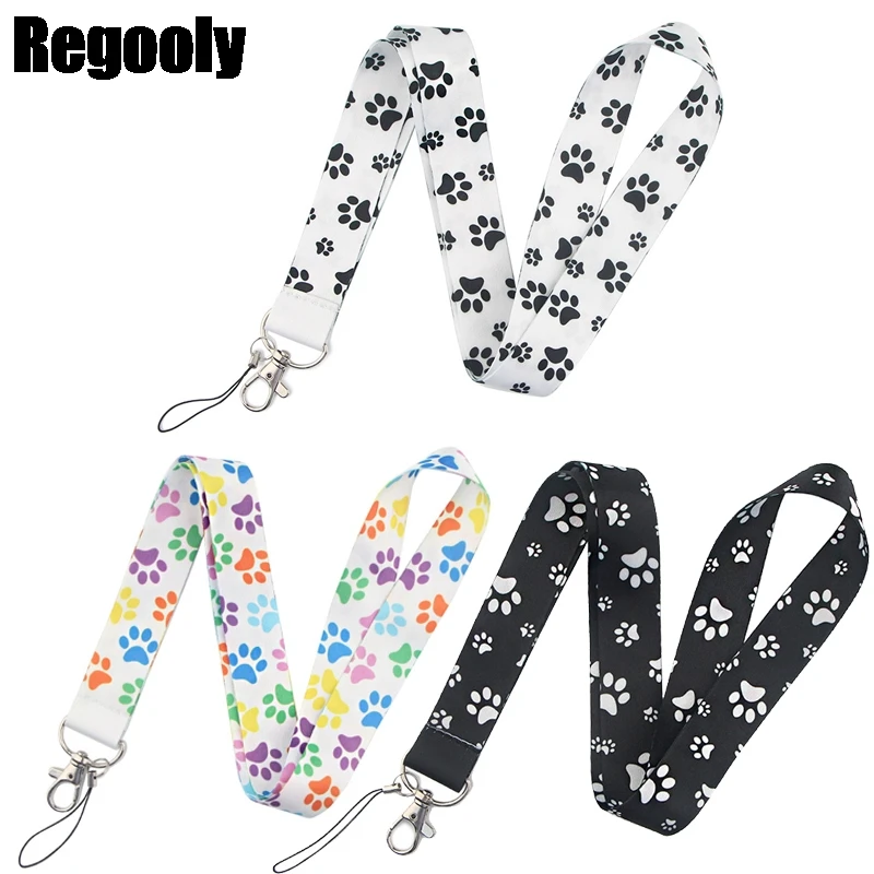 Dog paw Neck Strap Lanyard keychain Mobile Phone Strap ID Badge Holder Rope Key Chain Keyring cosplay Accessories webbings