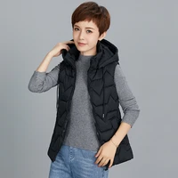 autumn short hooded vest female large size fashion casual glossy waistcoat sleeveless black winter women outwear