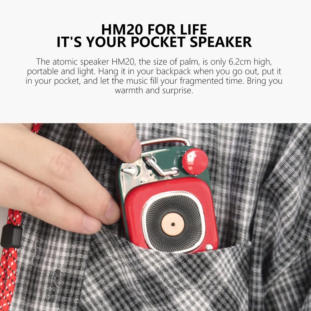 HM20 портативный динамик с усиленным басом из цинкового сплава высокомощный