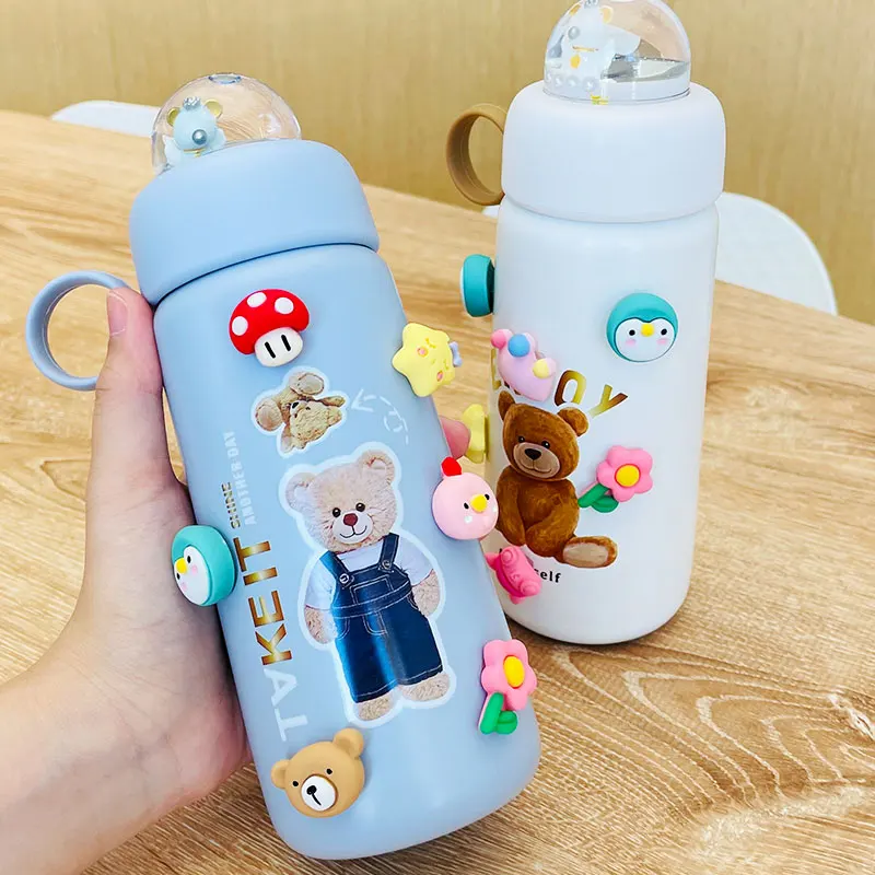 

400ml Thermos Cup High Appearance Student Water Cup Cute Out Portable 304 Stainless Steel Tea Thermos Cup