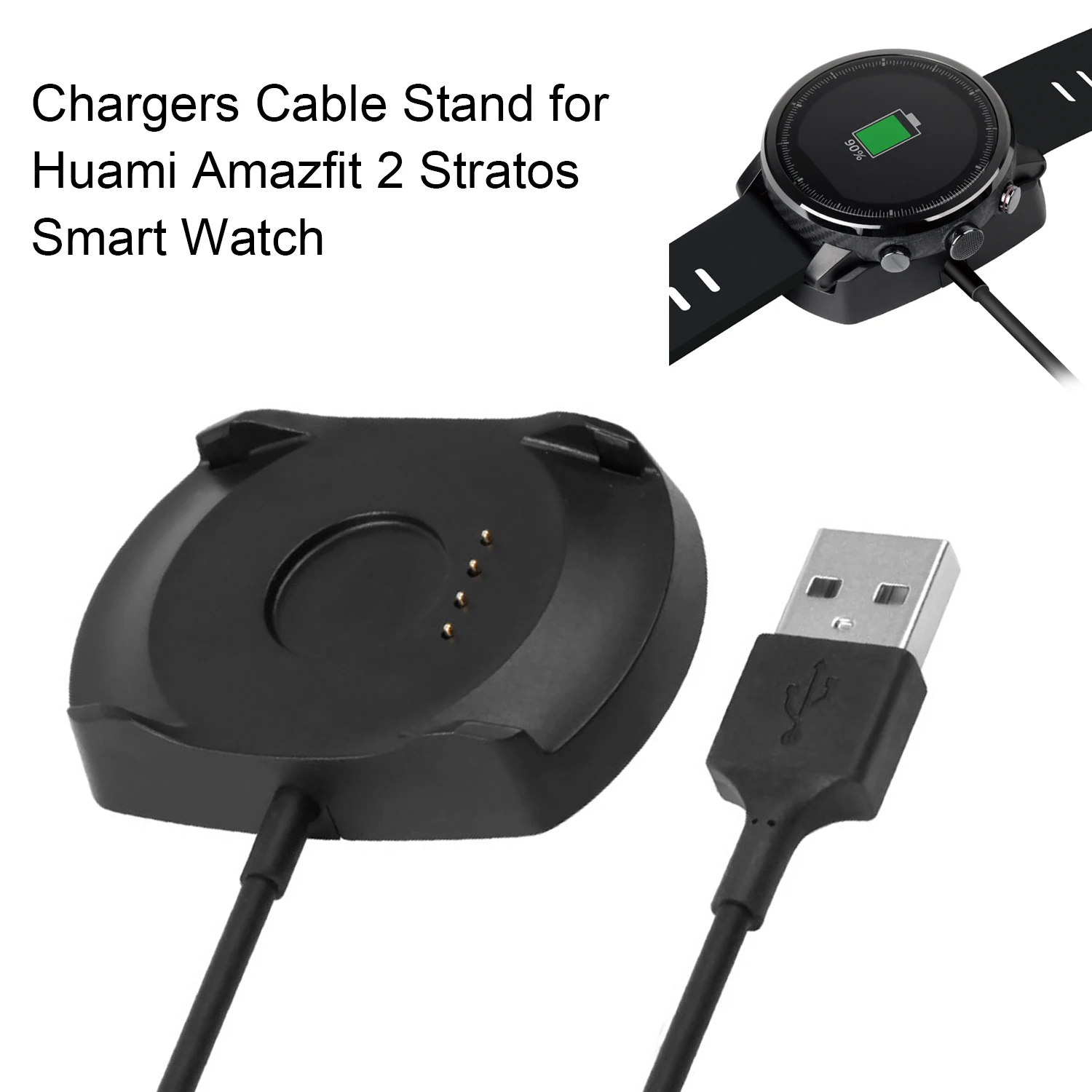 Gosear запасное Зарядное устройство USB зарядная док станция для Xiaomi Huami Amazfit Stratos 2 2S