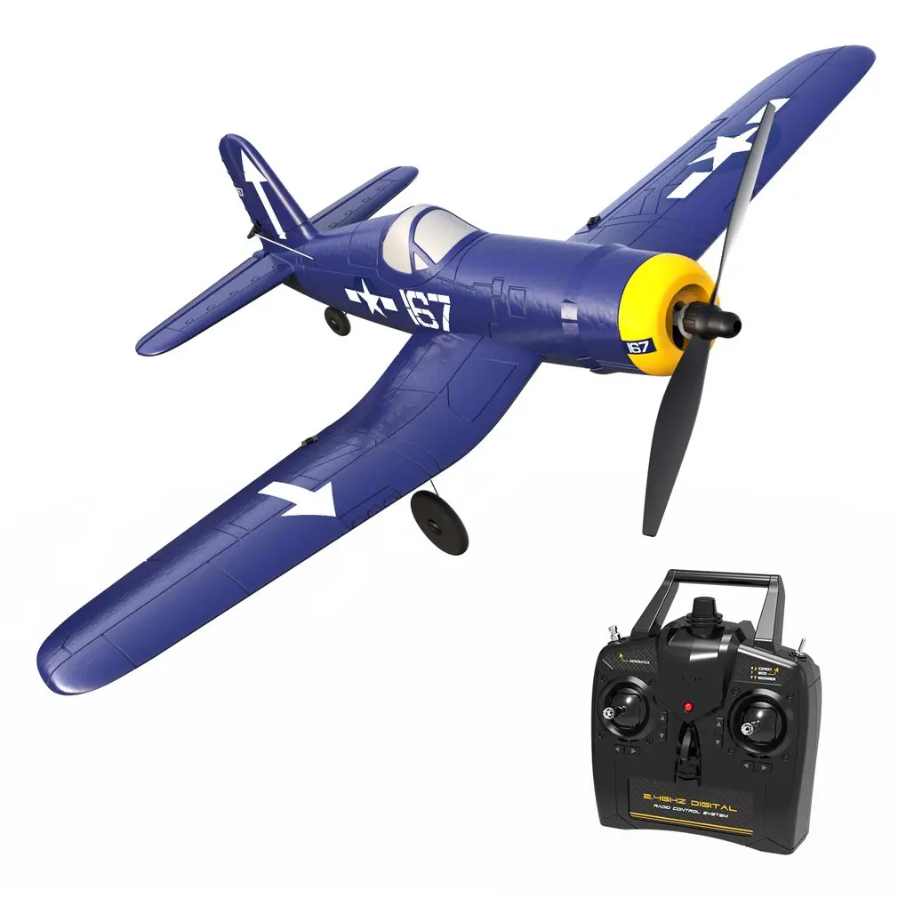 

Пульт дистанционного управления F4U Corsair 400 мм, самолёт с фиксированным 4-канальным управлением с элероном, с одной кнопкой, аэробика, полная с...