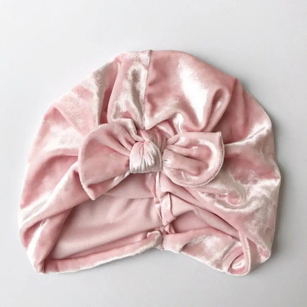 Emmaaby/брендовая Новинка зимняя мягкая бархатная шапка для новорожденных тюрбан в