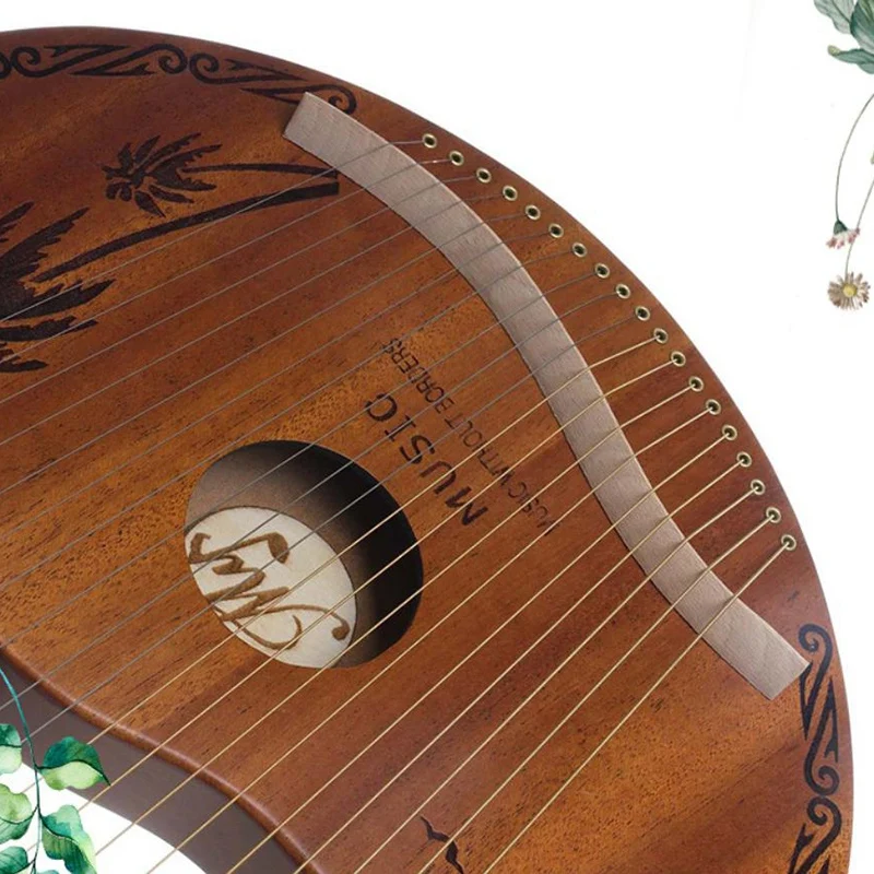 Милая голова оленя Форма Лира Арфы Портативный красного дерева 19 струны с