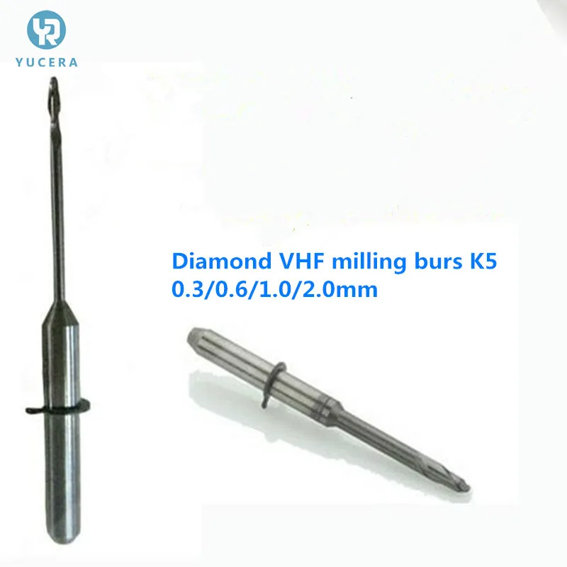 

VHF Milling Burs K5 0.3/0.6/1.0/2.0mm For Cad Cam VHF Milling Machine to Mill Zirconia Diamond Dental Milling Bur
