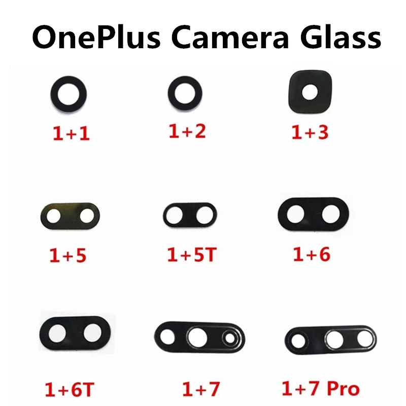 Стеклянная крышка для объектива задней камеры OnePlus 3 3T 5 5T 6 6T A3000 1 + 7 Pro с наклейками, запасные части, 2 шт./партия