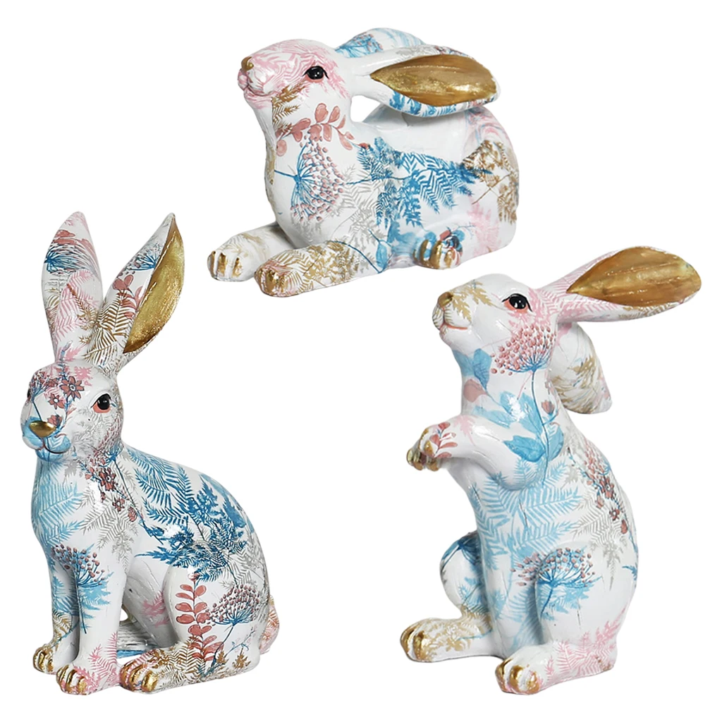 

Colorful Leaves Rabbit Statue Sculpture Sculpture Figurine Table Decor Shelf