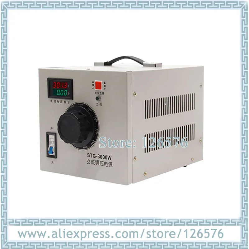 Входной сигнал AC220V фаза переменного тока регулятор напряжения STG-3000W 3000VA мощности
