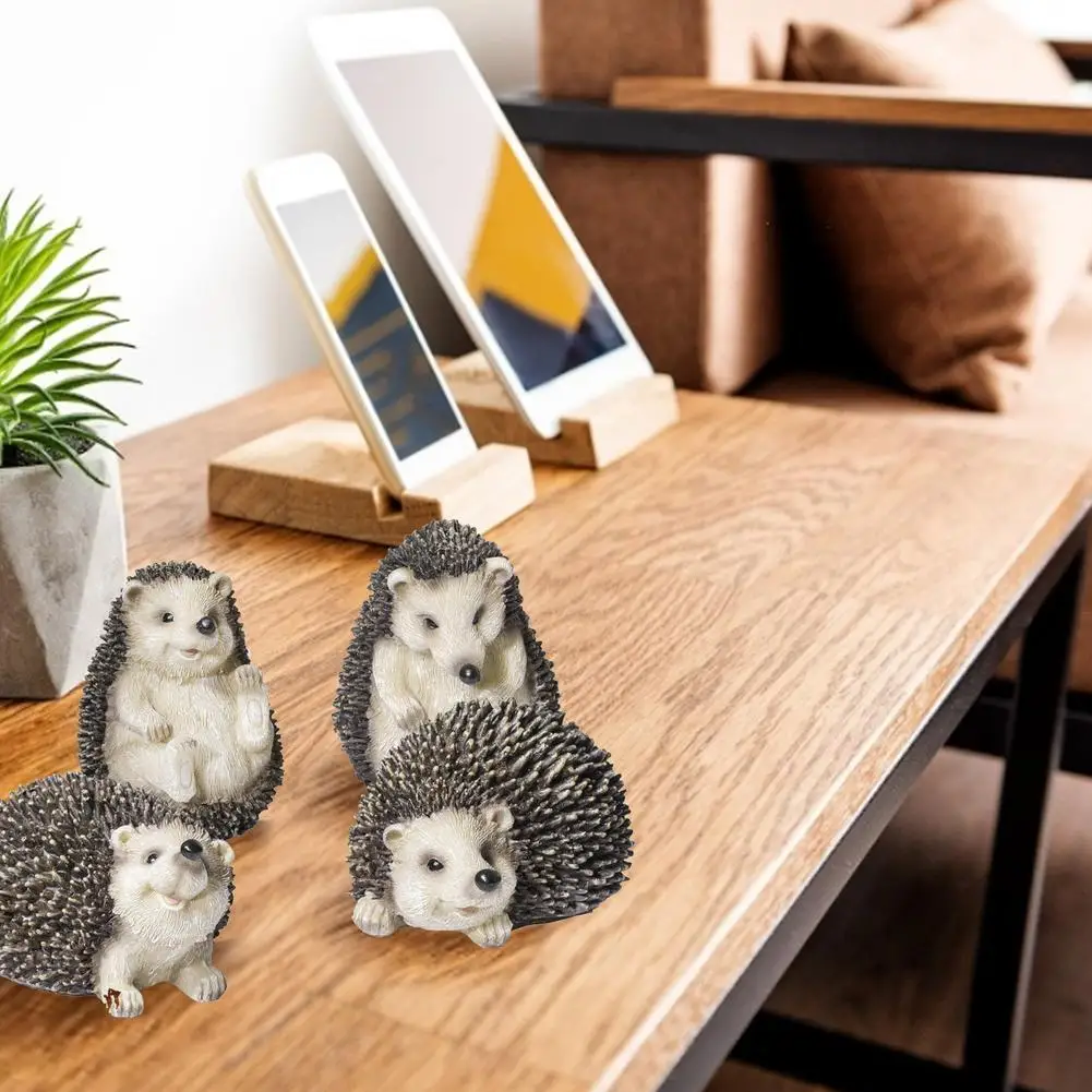 

4PCS Hedgehog Garden Animal Resin Decoration Sign Home Lawn Yard Decor Art Sculpture Garden Statue