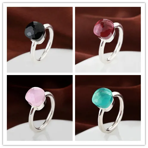 

2021 Top Quality Brand Fashion Summer Stlye Jewelry Of 4 Colours 18K White Gold Plated Ring For Best Romantic Festival Gift
