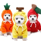 Костюм для домашних питомцев, милая толстовка с фруктами для собак, Зимняя Теплая Флисовая одежда для щенков, кошек, французского бульдога, чихуахуа, маленьких собак