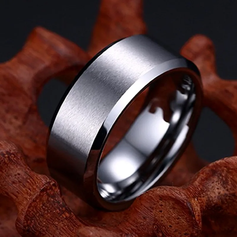 

Gorgeous jewelry ring men's European and American fashion stainless steel matte ring simple ring couple titanium steel ring