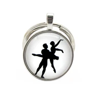couples dance key chain ballet dancers key chain key ring cabochon glass pendant key ring ballet dancers jewelry creative gifts