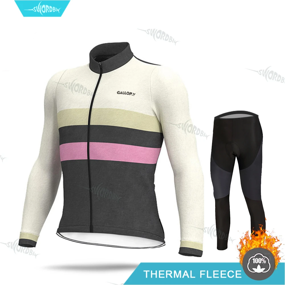 Normal Cycling Set Зимнее платье с длинными рукавами Велосипедная форма Aleing Pro велосипедной команды Джерси комплект Для мужчин MTB Термальность флисовая Зимняя дорога езда на велосипеде шорты для маленьких мальчиков, раздел-одежда для детей; футболки Ciclismo - Цвет: Normal Cycling Set
