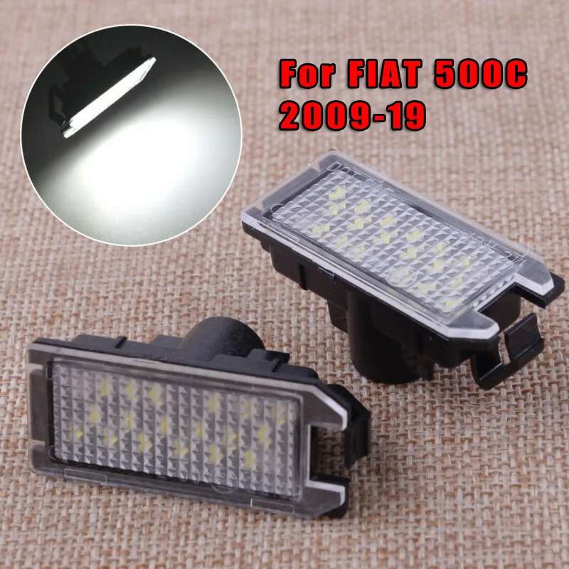 1 Pair Car LED Rear Number License Plate Light Front Transparent Lens Tail Signal Lamp Safe Driving For Fiat 500 500C | Автомобили и