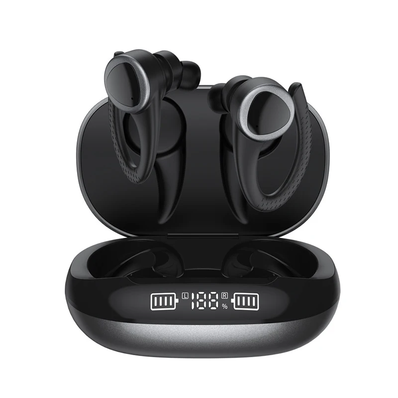 

Bluetooth-наушники VG-T09 TWS, беспроводные наушники с ушным крючком, спортивные водонепроницаемые стереонаушники с микрофоном и светодиодным дисп...
