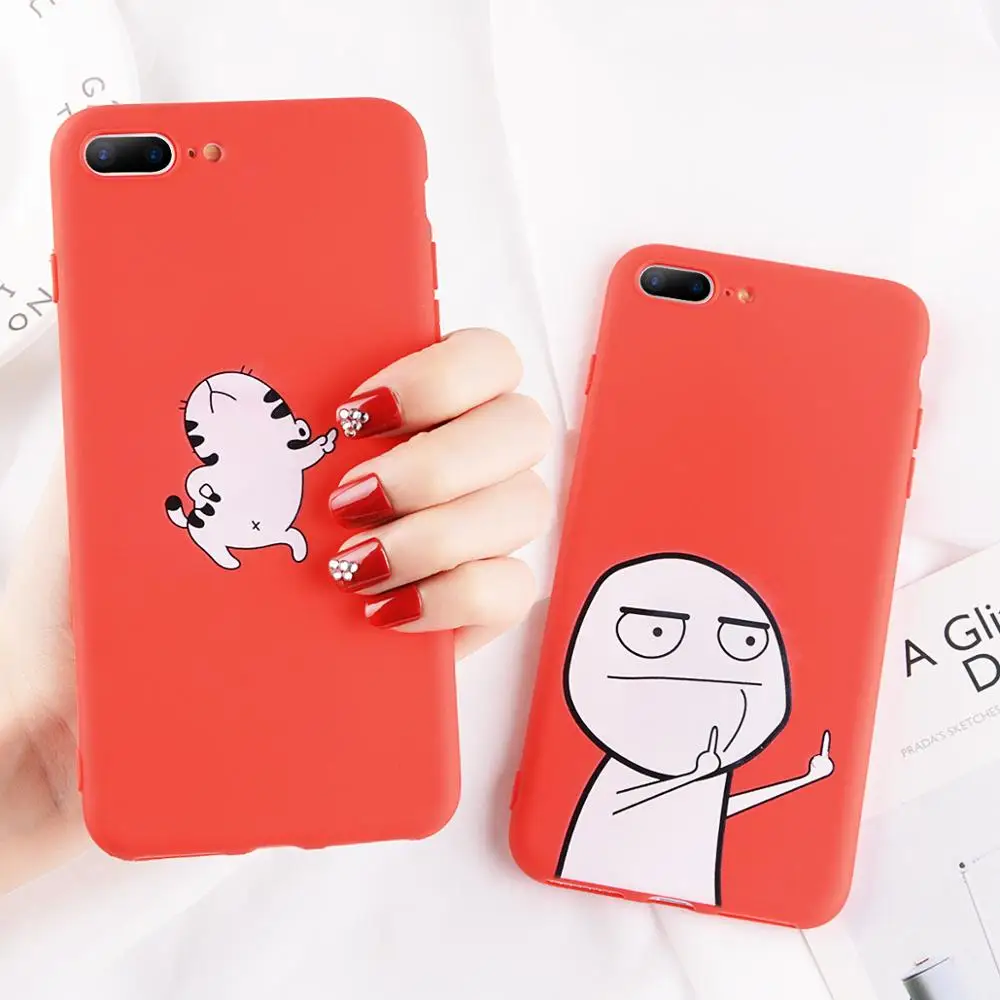KJOEW мультфильм Жираф чехол для телефона для Apple iphone X XS Max XR 6S 6 7 8 Plus милый Lazzy Кот средний палец крышка Мягкий ТПУ чехол s