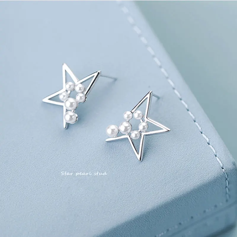 

Новое поступление 925 стерлингового серебра звезды свадебные жемчужные серьги-гвоздики с романтичные серьги для свадьбы или дня рождения, н...