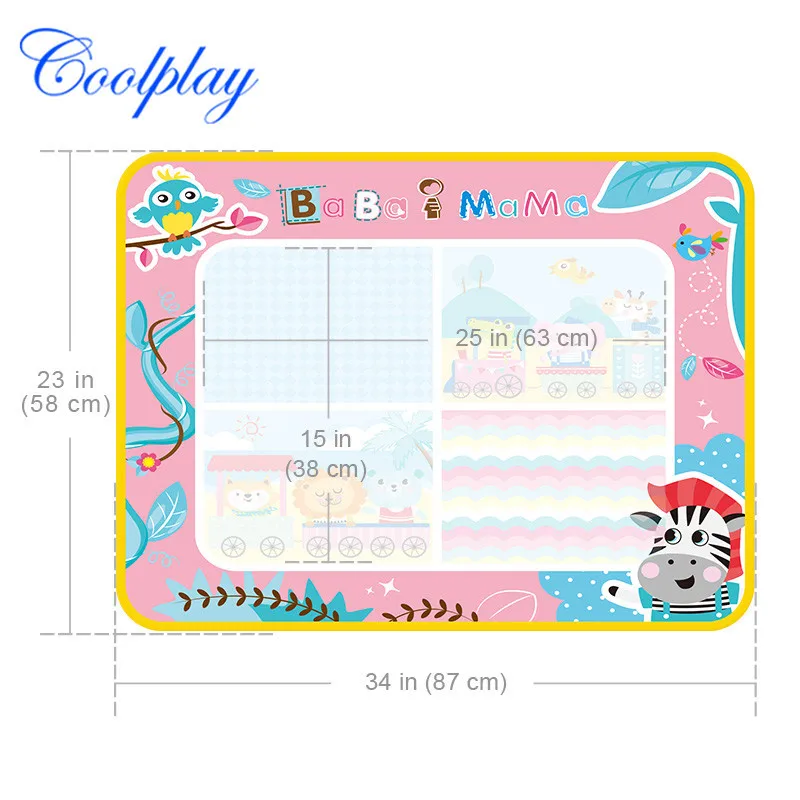 

Children's Magic Water Canvas Princess Pink Water Painting Blanket Toy Graffiti Painting Blanket 87*58cm