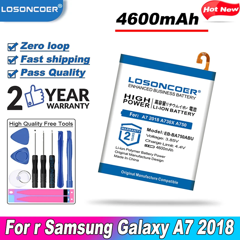 LOSONCOER EB BA750ABU батарея 4600 мАч для Samsung Galaxy A7 2018 версия A730X A750 SM A10 105F 105FD