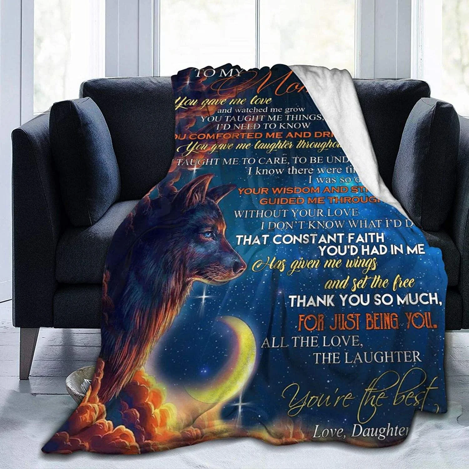 

Throw Blanket - to My Mom from Daughter Fleece Throw Blanket,Super Soft Ultra-Soft Micro Fleece Blanket for Bedroom SOFE Couch