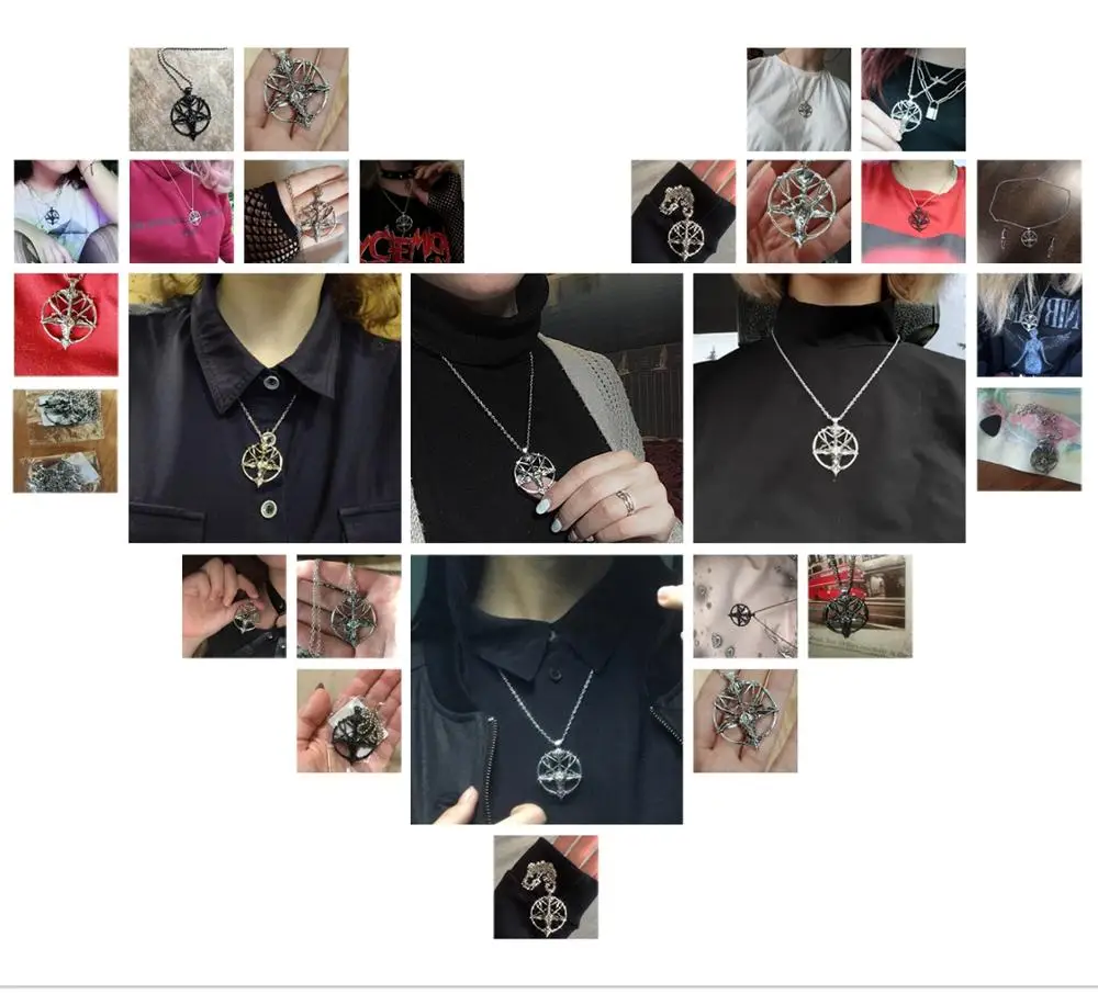 

mulher homem pentagrama pan deus crio cabe de cabra pingente de corrente colar js