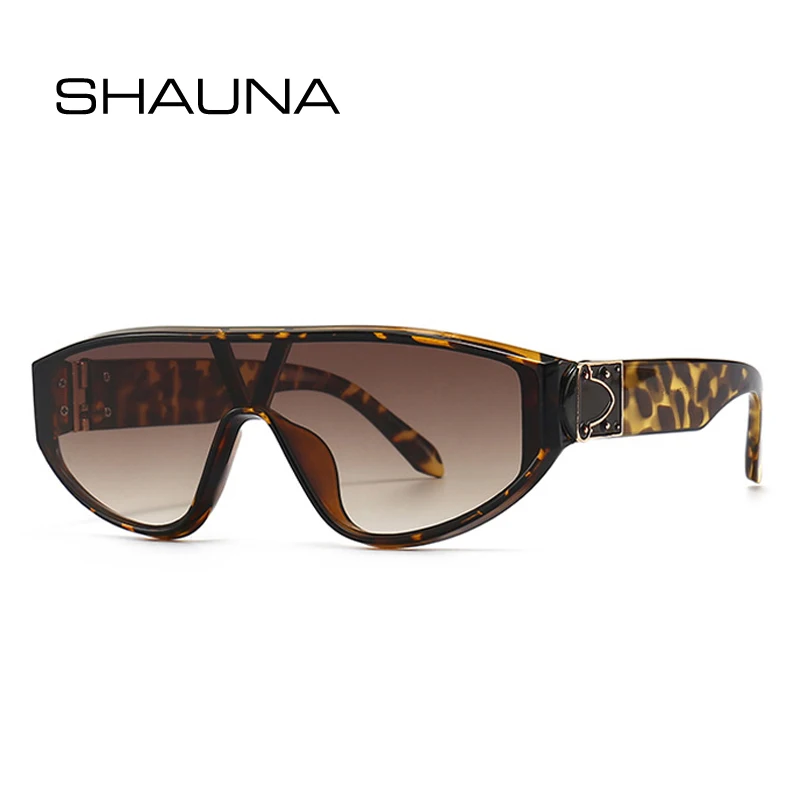 

Мужские и женские цельные очки SHAUNA, солнцезащитные очки с градиентными линзами, UV400, цвета голубого Шампань, в стиле ретро