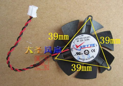Оригинальный вентилятор для видеокарты sapphire A5010S12S 12 В 0,18 А 2 линии диаметром 47 мм шаг 39 мм