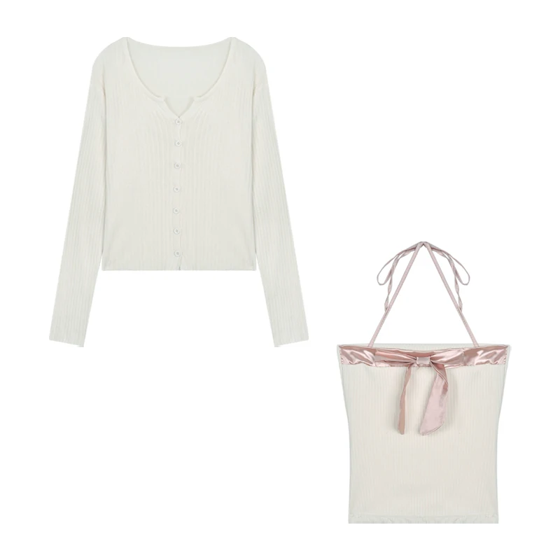 

Knitted Cardigan Coat Women Summer Thin Sunscreen Sweater Gentle Wind Sweet Short Outer Wear Long-sleeved Top