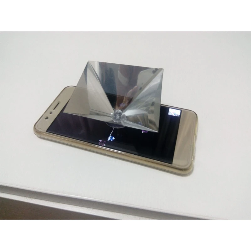 

Универсальный сотовый телефон 3D Голограмма Py-ramid дисплей проектор стенд 360 градусов изображения мультяшное взаимодействие T5UC