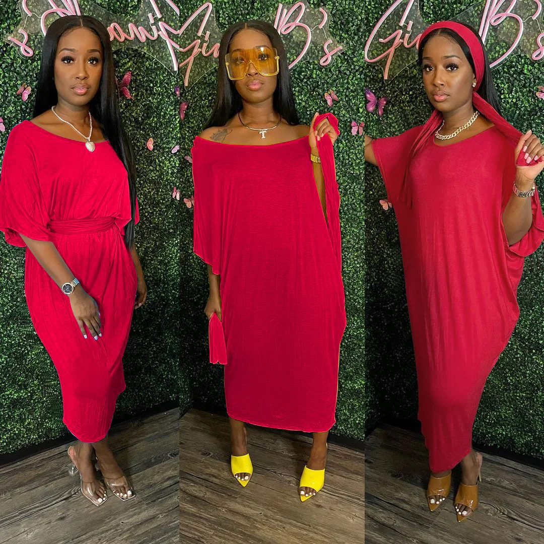 

Women Casual Loose Dress Summer Round Neck Short Sleeve Casual Home Loose Dress
