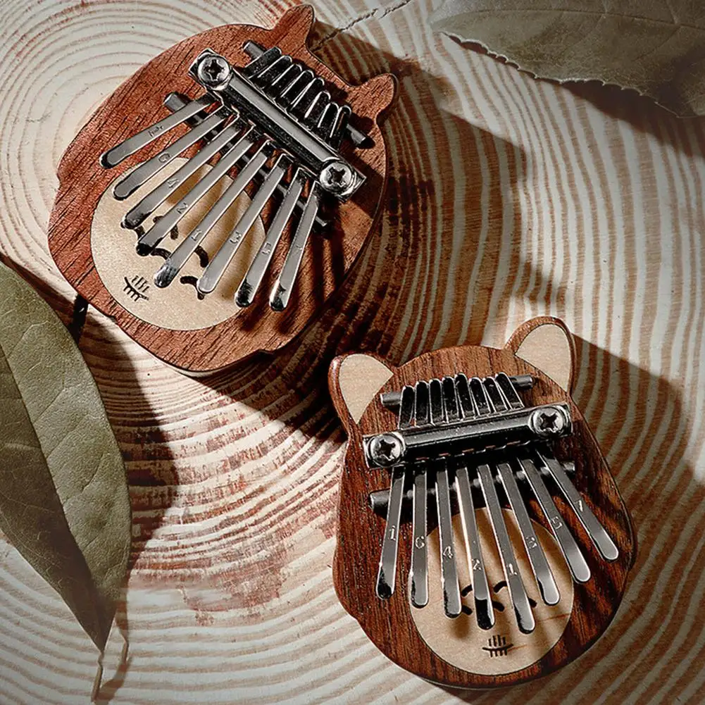 

Миниатюрное пианино Kalimba с 8 кнопками, портативное изысканное пианино для пальцев, больше песен, черный орех, кленовый инструмент, подарок, п...