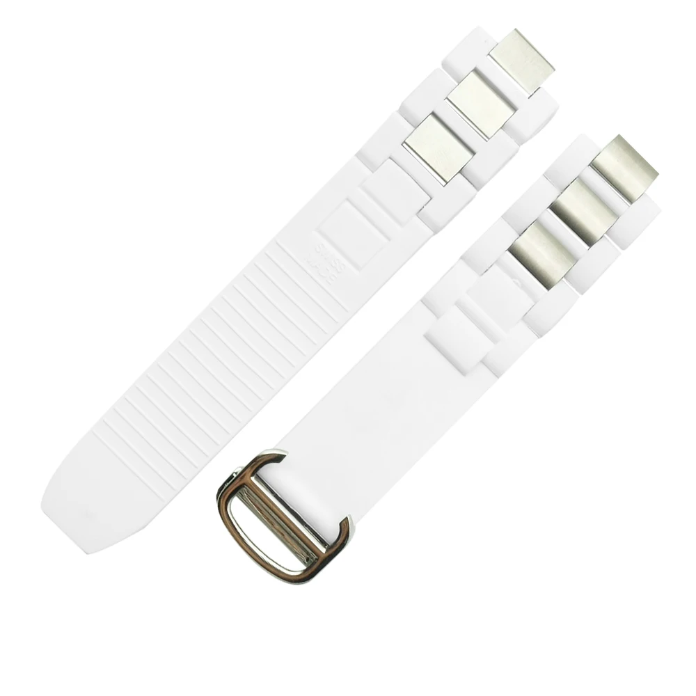 20mm*10mm Black Replacement Silicone Rubber Watch Band For 21 Chronoscaph W10198U2 W10125U2 W10197U2 W10184U2 DIY